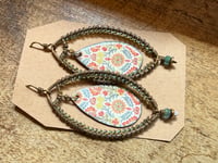 Image 8 of Morning Glory enamel earrings .  n8