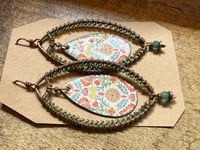 Image 9 of Morning Glory enamel earrings .  n8