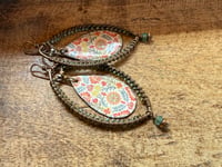 Image 10 of Morning Glory enamel earrings .  n8