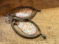 Image 11 of Morning Glory enamel earrings .  n8