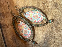 Image 13 of Morning Glory enamel earrings .  n8
