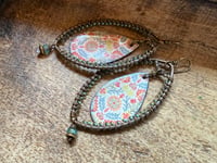 Image 17 of Morning Glory enamel earrings .  n8