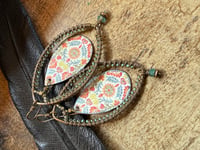 Image 18 of Morning Glory enamel earrings .  n8