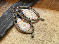Image 19 of Morning Glory enamel earrings .  n8