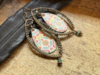 Image 12 of Morning Glory enamel earrings .  n8
