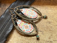 Image 1 of Morning Glory enamel earrings .  n8
