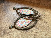Image 4 of Morning Glory enamel earrings .  n8