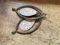 Image 20 of Morning Glory enamel earrings .  n8