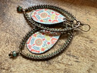 Image 2 of Morning Glory enamel earrings .  n8
