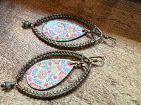 Image 6 of Morning Glory enamel earrings .  n8