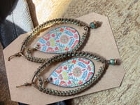 Image 21 of Morning Glory enamel earrings .  n8