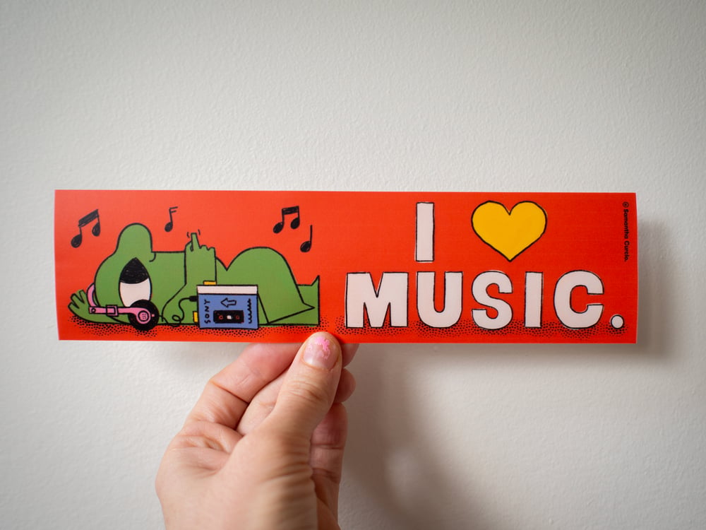 Image of I Love Music - bumper sticker