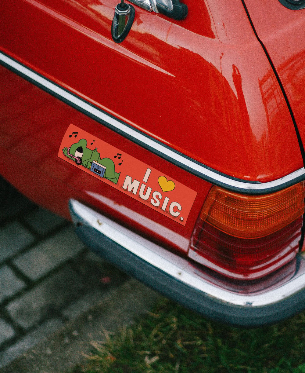 Image of I Love Music - bumper sticker