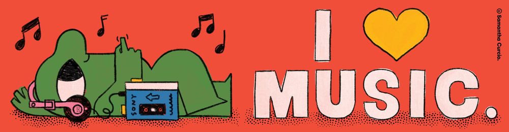 Image of I Love Music - bumper sticker