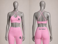 Image 1 of Built Different Baby Pink Cross-Strap Sports Bra