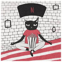 Image 3 of Popcorn and cats - print