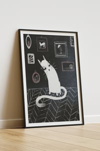 Image 3 of Cat with its favorite things - print