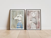 Image 1 of Pastel dog and cat - print