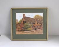 Image 1 of The Lamb Inn, Cotswolds Oxfordshire by Alex Jawdokimov, Vintage Art Print, Framed 