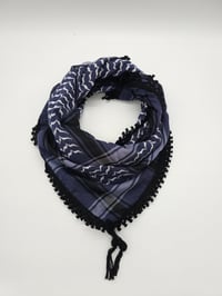 Image 2 of Violet & White Black Tassels Keffiyeh