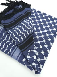 Image 1 of Violet & White Black Tassels Keffiyeh