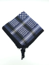 Image 3 of Violet & White Black Tassels Keffiyeh