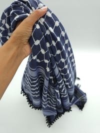 Image 4 of Violet & White Black Tassels Keffiyeh