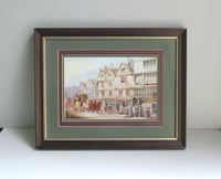 Image 1 of Cock Tavern, Bishopgates St, London by J. C. Maggs (b 1819) Vintage Framed Art Print, Coaching Scene