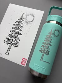 Image 1 of Yeti bottle and original ink drawing 7
