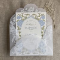 Image 1 of White lace vellum petal pochette for 5x7 card | pack of 10