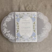 Image 3 of White lace vellum petal pochette for 5x7 card | pack of 10