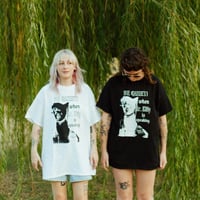 Image 2 of QUIET! black tee