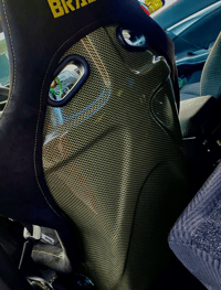 Image 1 of Falcon R Series - Black  Suede w/ YELLOW Stitching - Carbon Kevlar Shell - SINGLE Seat