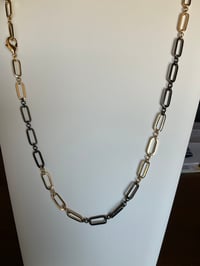 Image 1 of Stunning black & gold Chain Necklace