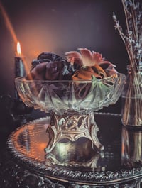 Image 1 of Glass and brass offering dish 