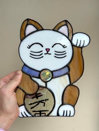 Beige and tan Lucky Cat