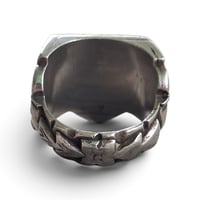 Image 6 of Vintage "Dethroned" Aztec Skull Ring #2, c. 1940s