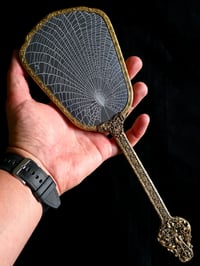 Image 3 of Ornate Vintage Hand mirror with Real Preserved Web - 1