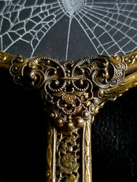 Image 5 of Ornate Vintage Hand mirror with Real Preserved Web - 1