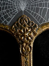 Image 5 of Ornate Vintage Hand mirror with Real Preserved Web - 2