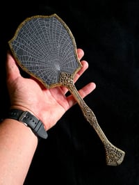 Image 1 of Ornate Vintage Hand mirror with Real Preserved Web - 2