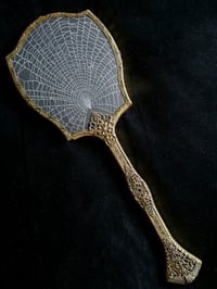 Image 2 of Ornate Vintage Hand mirror with Real Preserved Web - 2
