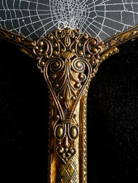 Image 5 of Ornate Vintage Hand mirror with Real Preserved Web - 3
