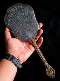 Image 2 of Ornate Vintage Hand mirror with Real Preserved Web - 3