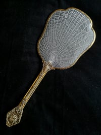 Image 1 of Ornate Vintage Hand mirror with Real Preserved Web - 3