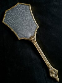Image 2 of Ornate Vintage Hand mirror with Real Preserved Web - 4