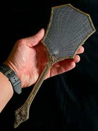Image 1 of Ornate Vintage Hand mirror with Real Preserved Web - 4