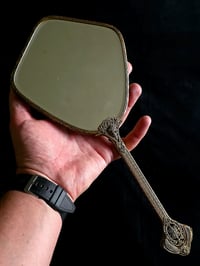 Image 3 of Ornate Vintage Hand mirror with Real Preserved Web - 5