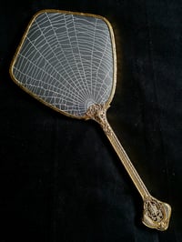 Image 1 of Ornate Vintage Hand mirror with Real Preserved Web - 5