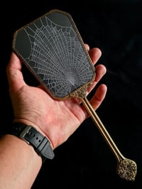 Image 1 of Ornate Vintage Hand mirror with Real Preserved Web - 6